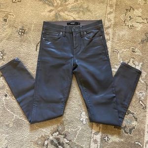 Hudson gray wax coated skinny jeans